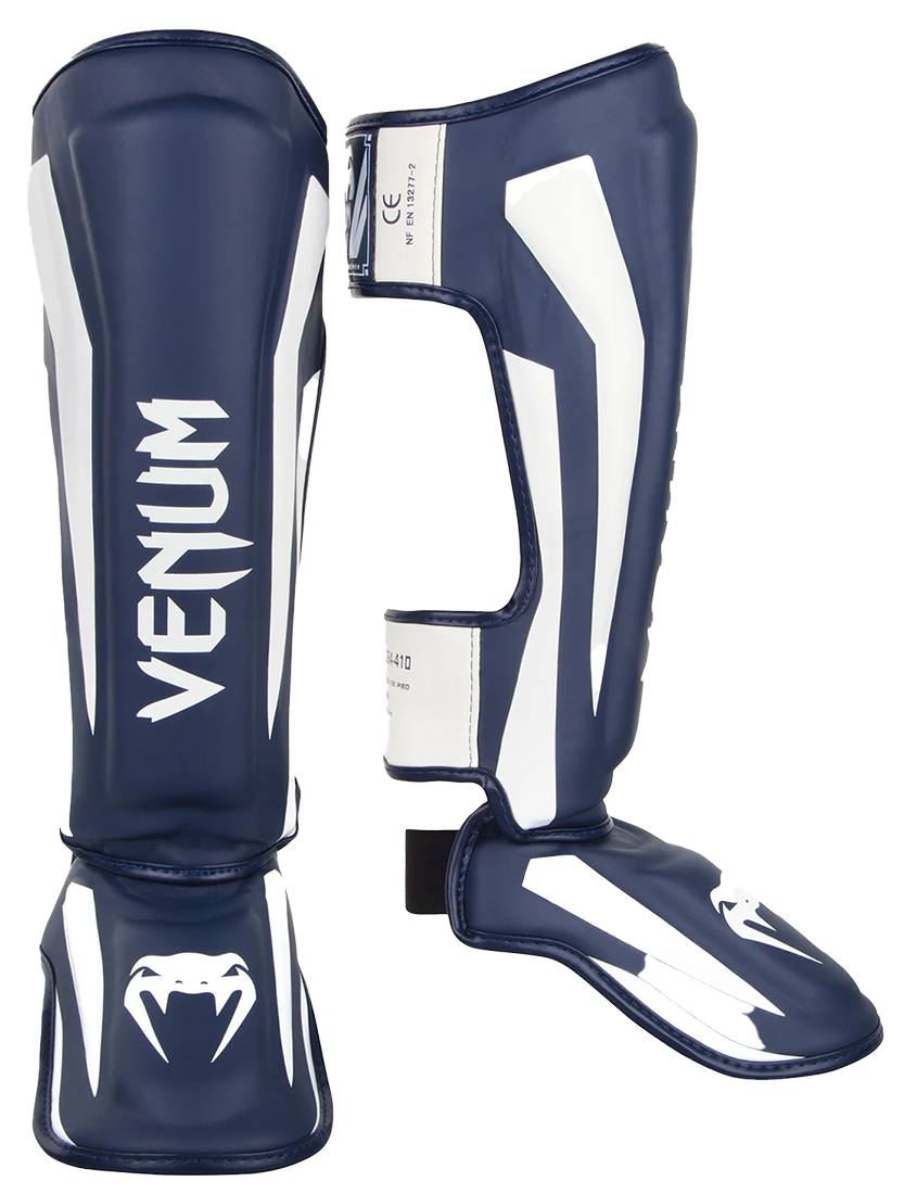 Venum Elite Shin Guards - Navy/White