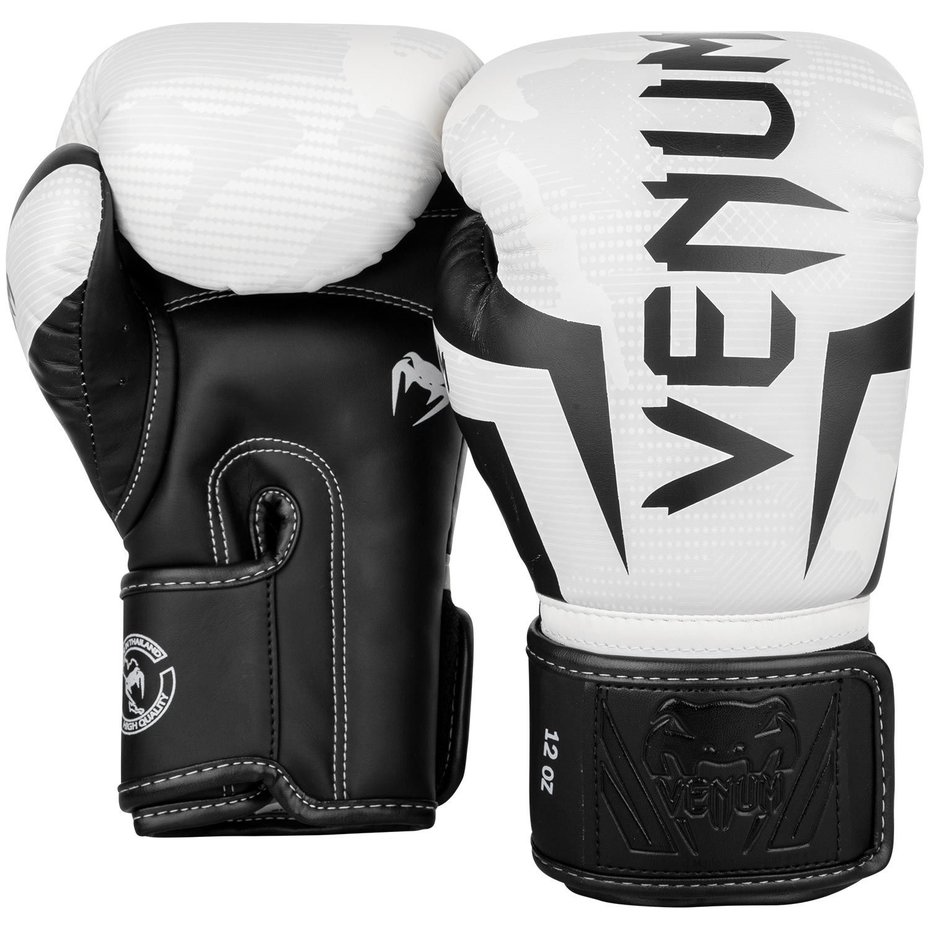 Venum Elite Boxing Gloves  Camo/White