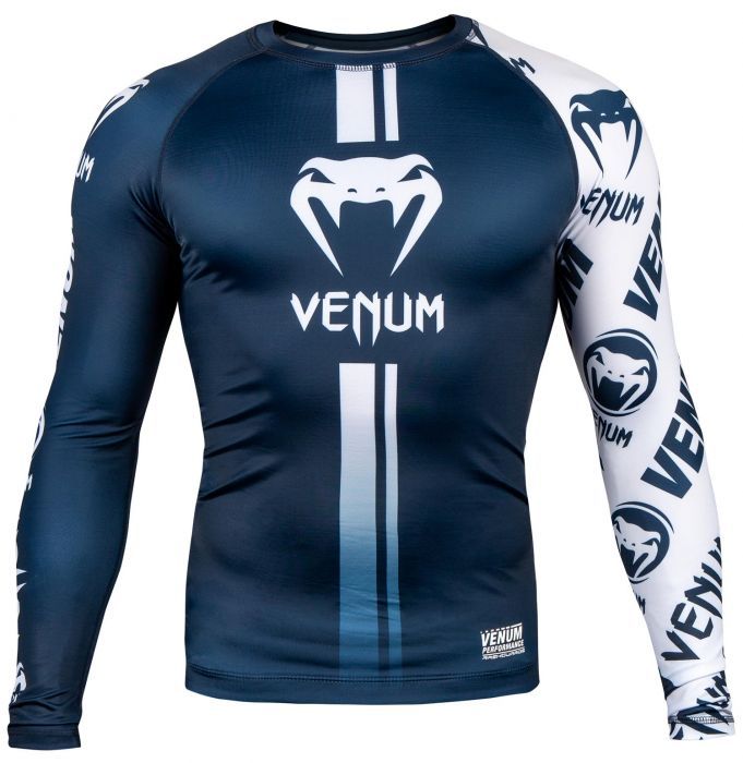 Venum Logos Rashguard - LS Navy Blue